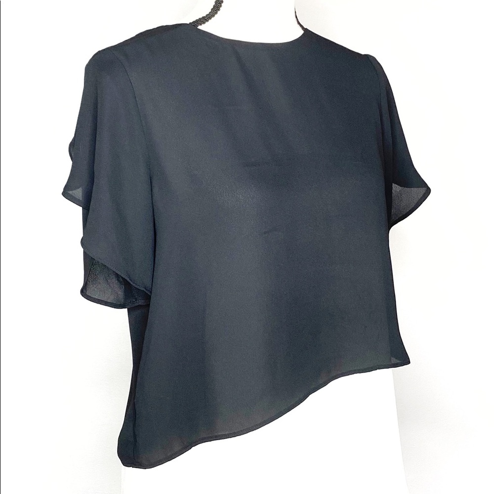 14TH & UNION Black & White Overlay Blouse Size XS